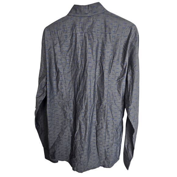 VTG Kennington Shirt Men L Gray Mustache Print Novelty Button Estate Lightweight - Picture 8 of 8